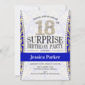 Verrassing 18e Verjaardag - Wit Goud Royal Blue Kaart (Voorkant)