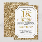 Verrassing 18e verjaardagsfeestje - Gold White Kaart (Voorkant / Achterkant)