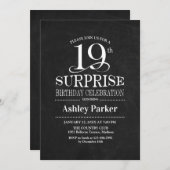Verrassing 19e Verjaardagsfeest - Zwart-wit Kaart (Voorkant / Achterkant)