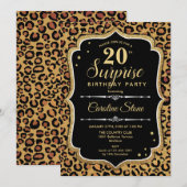 Verrassing 20e verjaardag - Leopard Zwart Goud Kaart (Voorkant / Achterkant)