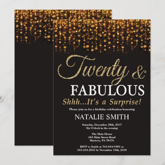 Verrassing 20e verjaardag Twintig en fantastisch g Kaart (Voorkant / Achterkant)