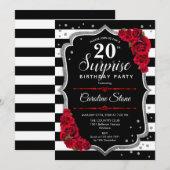 Verrassing 20e Verjaardag - Zwart Wit Rood Kaart (Voorkant / Achterkant)
