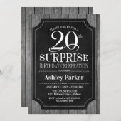 Verrassing 20e verjaardagsfeestje - Chalkboard Wit Kaart (Voorkant / Achterkant)