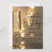 Verrassing 21e partij Verjaardag Uitnodiging Goud (Voorkant)