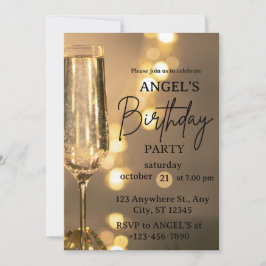 Verrassing 21e partij Verjaardag Uitnodiging Goud