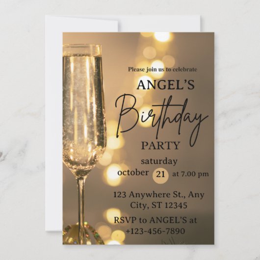 Verrassing 21e partij Verjaardag Uitnodiging Goud (Voorkant)