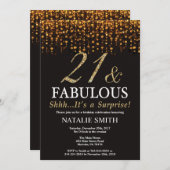 Verrassing 21e verjaardag eenentwintig en fantasti kaart (Voorkant / Achterkant)
