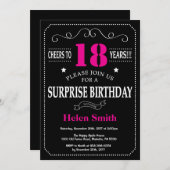 Verrassing 21e verjaardag Hot Pink en Black Kaart (Voorkant / Achterkant)