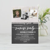 Verrassing 21e verjaardag Party schoolbord foto Kaart (Staand voorkant)