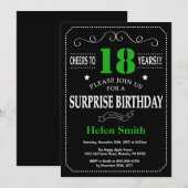 Verrassing 21e verjaardag zwart en groen schoolbor kaart (Voorkant / Achterkant)