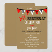 Verrassing 21e Verjaardagsfeestuitnodigingen Bunti Kaart (Voorkant / Achterkant)