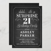 Verrassing 21ste verjaardag - Chalkboard Zwart Wit Kaart (Voorkant / Achterkant)