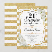 Verrassing 21ste verjaardag - Goud Wit Kaart (Voorkant / Achterkant)