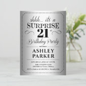 Verrassing 21ste Verjaardagsfeest - Zilver Kaart (Staand voorkant)