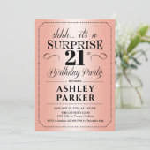 Verrassing 21ste verjaardagsfeestje - Roos Gold Kaart (Staand voorkant)