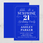 Verrassing 21ste verjaardagsfeestje - Royal Blue Kaart (Voorkant / Achterkant)