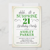 Verrassing 21ste verjaardagsfeestje - Wit Groen Kaart (Voorkant)
