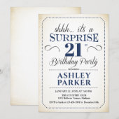 Verrassing 21ste verjaardagsfeestje - Witte Marine Kaart (Voorkant / Achterkant)