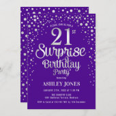 Verrassing 21ste Verjaardagsfeestje - Zilver & Paa Kaart (Voorkant / Achterkant)