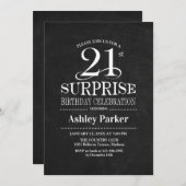 Verrassing 21ste verjaardagsfeestje - Zwart Wit Kaart (Voorkant / Achterkant)