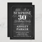 Verrassing 30e verjaardag - Chalkboard Zwart Wit Kaart (Voorkant / Achterkant)