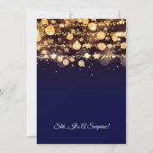 Verrassing 30e verjaardag Gold & Navy uitnodiging (Achterkant)