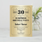Verrassing 30e verjaardag - Goud Zwart Kaart (Staand voorkant)