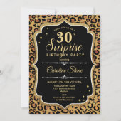 Verrassing 30e verjaardag - Leopard Zwart Goud Kaart (Voorkant)