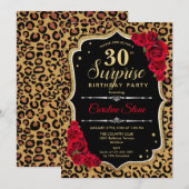 Verrassing 30e verjaardag - Leopard Zwart Goud Roo Kaart (Voorkant / Achterkant)