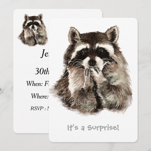 Verrassing 30e Verjaardag Party Fun Shhhh Raccoon Kaart (Voorkant / Achterkant)