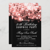 Verrassing 30e Verjaardag Roos Gouden Sparkling Li Kaart (Voorkant / Achterkant)