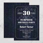 Verrassing 30e verjaardag - Rustiek marinehout Kaart (Voorkant / Achterkant)