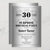 Verrassing 30e verjaardag - Zilver Zwart Kaart (Voorkant / Achterkant)