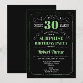 Verrassing 30e verjaardag - Zwart Groen Kaart (Voorkant / Achterkant)