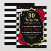 Verrassing 30e verjaardag - Zwart Wit Rood Kaart (Voorkant / Achterkant)