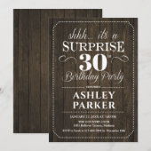 Verrassing 30e Verjaardagsfeest - Rustiek Hout Kaart (Voorkant / Achterkant)