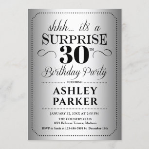 Verrassing 30e Verjaardagsfeest - Zilver Kaart