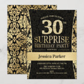 Verrassing 30e verjaardagsfeestje - Goud Zwart Kaart (Voorkant / Achterkant)