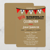 Verrassing 30e Verjaardagsfeestuitnodigingen Bunti Kaart (Voorkant / Achterkant)