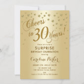 Verrassing 30ste Verjaardagsfeest - Goud Kaart (Voorkant)