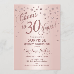 Verrassing 30ste Verjaardagsfeest - Roos Gold Kaart