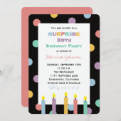 Verrassing 35e Verjaardagsfeestje Polka Dots Kaart (Voorkant / Achterkant)