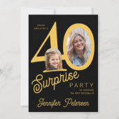 Verrassing 40 modern 2 foto 40ste verjaardag kaart (Voorkant)