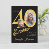 Verrassing 40 modern 2 foto 40ste verjaardag kaart (Staand voorkant)