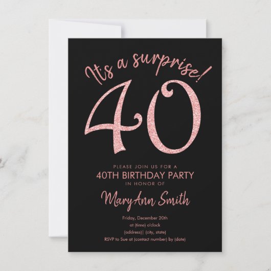 Verrassing 40 Roos gouden 40e verjaardag Kaart (Voorkant)