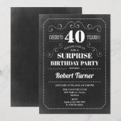 Verrassing 40e verjaardag - Chalkboard ALLE LEEFTI Kaart (Voorkant / Achterkant)