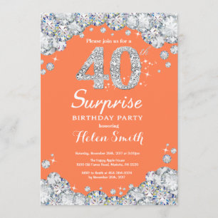 Verrassing 40e verjaardag Koraal Zilveren Diamant Kaart