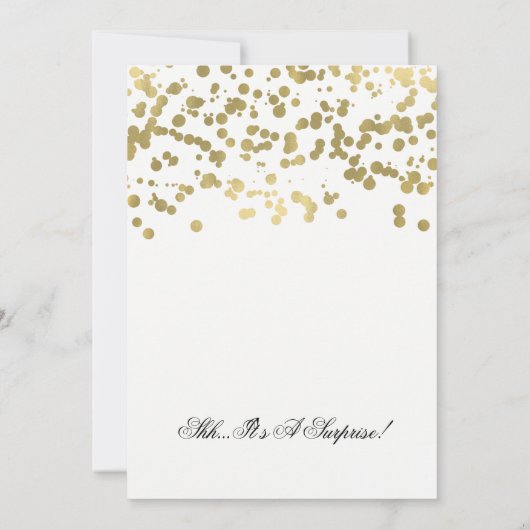 Verrassing 40e Verjaardag Party Gold Foil Confetti Kaart (Achterkant)