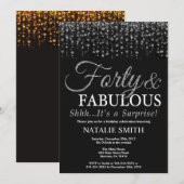 Verrassing 40e verjaardag Veertig en fabelachtig z Kaart (Voorkant / Achterkant)