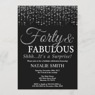 Verrassing 40e verjaardag Veertig en fabelachtig z Kaart